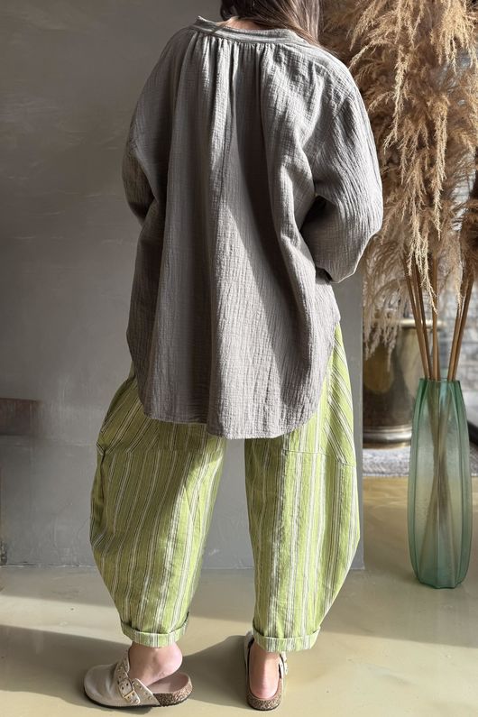 Laurie Cushion Cotton Blouse Mocha /4=